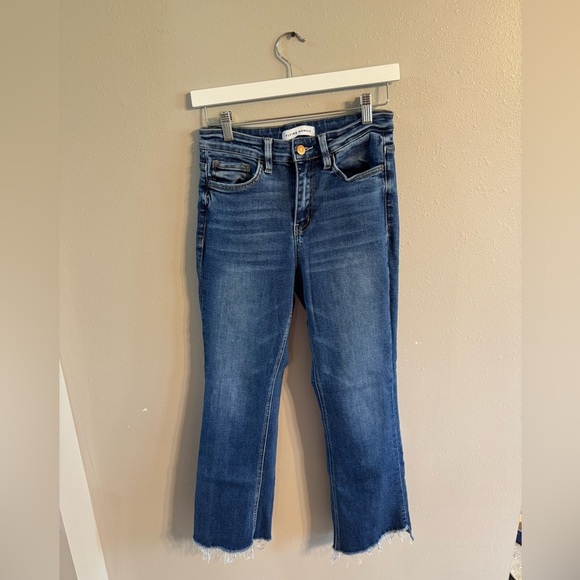 Flying Monkey Dark Blue Cropped Jeans Frayed - Picture 1 of 5